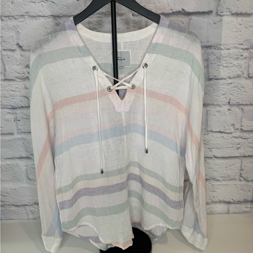 Rails Pastel Lace-Up Top